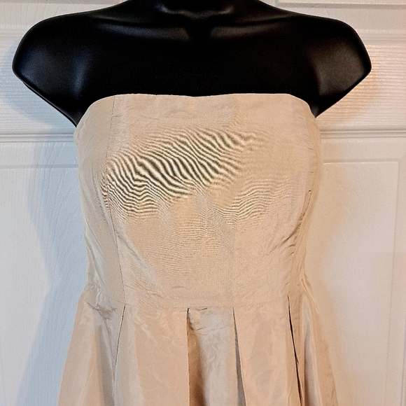 J. Crew Light Tan Strapless Silk Dress - Picture 2 of 7